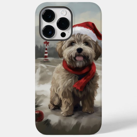 Yorkipoo Dog zu Weihnachten im Schnee Case-Mate iPhone Hülle (Rückseite)