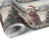 Yorkipoo Dog zu Weihnachten im Schnee Geschenkpapier (Rolleneckpunkt)