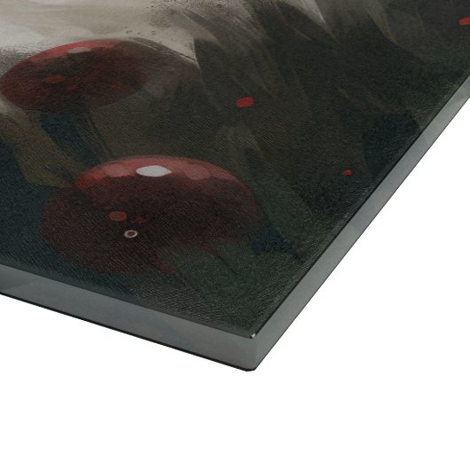 Yorkipoo Dog zu Weihnachten im Schnee Schneidebrett (Ecke)