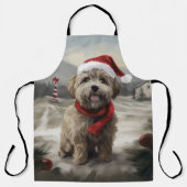 Yorkipoo Dog zu Weihnachten im Schnee Schürze (Vorderseite)