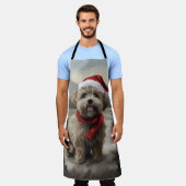 Yorkipoo Dog zu Weihnachten im Schnee Schürze (Getragen)