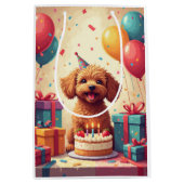 Yorkipoo Geburtstagsfeier Mittlere Geschenktüte (Vorderseite)