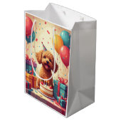 Yorkipoo Geburtstagsfeier Mittlere Geschenktüte (Rückseite Schrägansicht)