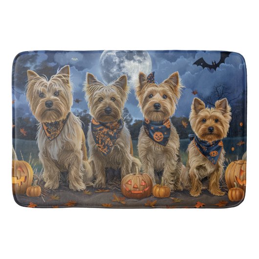 Yorkipoo Halloween Spooky Badematte (Vorderseite)