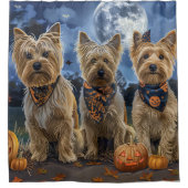 Yorkipoo Halloween Spooky Duschvorhang (Vorderseite)