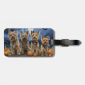 Yorkipoo Halloween Spooky Gepäckanhänger (Rückseite horizontal)