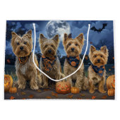 Yorkipoo Halloween Spooky Große Geschenktüte (Vorderseite)