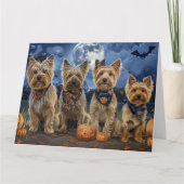 Yorkipoo Halloween Spooky Karte (Vorderseite)