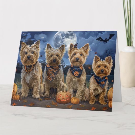 Yorkipoo Halloween Spooky Karte (Vorderseite)