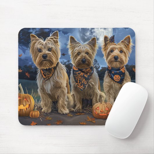 Yorkipoo Halloween Spooky Mousepad (Mit Mouse)