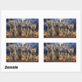 Yorkipoo Halloween Spooky Rechteckiger Aufkleber (Blatt)