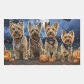 Yorkipoo Halloween Spooky Rechteckiger Aufkleber (Vorderseite)