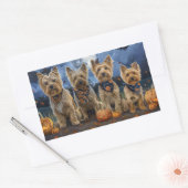 Yorkipoo Halloween Spooky Rechteckiger Aufkleber (Umschlag)