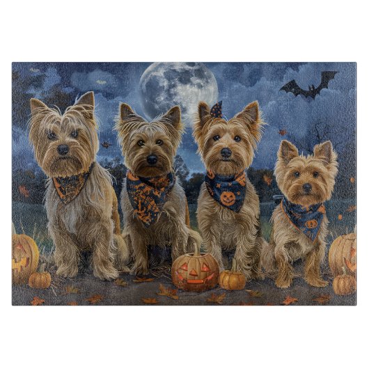 Yorkipoo Halloween Spooky Schneidebrett (Vorderseite)