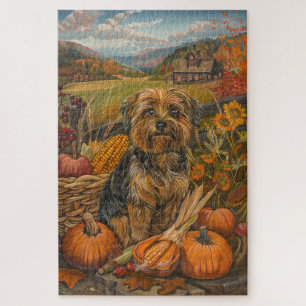 Yorkipoo-Hund Herbsternte Erntedankfest Puzzle