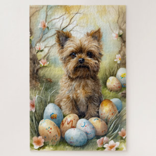 Yorkipoo Hund mit Ostereiern Urlaub Puzzle