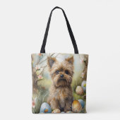 Yorkipoo Hund mit Ostereiern Urlaub Tasche (Rückseite)