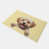 Yorkipoo Hund Türmatte Kunst (Schrägansicht)