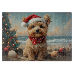 Yorkipoo Hund Weihnachten Vintage Strand Schneidebrett