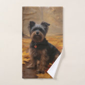 Yorkipoo im Herbstfall Inspiriert Badhandtuch Set (Handtuch)