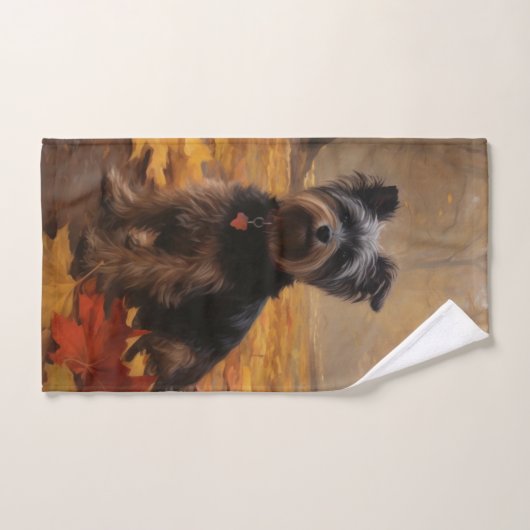 Yorkipoo im Herbstfall Inspiriert Badhandtuch Set (Handtuch)