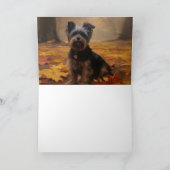 Yorkipoo im Herbstfall Inspiriert Karte (Innenseite)
