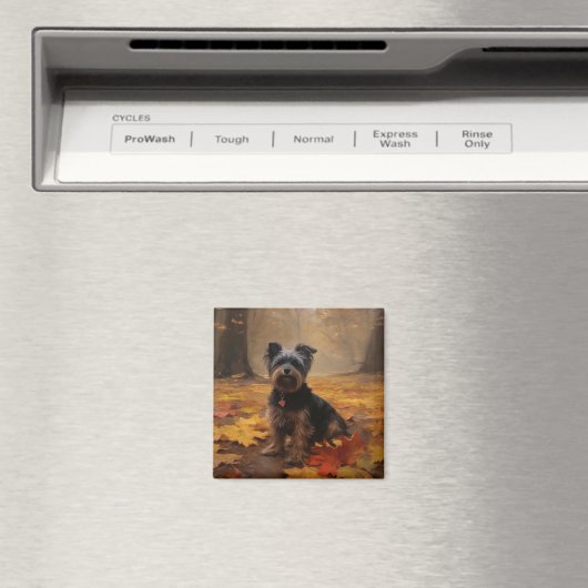 Yorkipoo im Herbstfall Inspiriert Magnet (In Situ (Geschirrspüler))