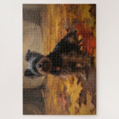 Yorkipoo im Herbstfall Inspiriert Puzzle (Vertikal)