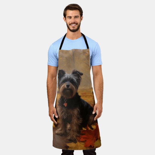 Yorkipoo im Herbstfall Inspiriert Schürze (Getragen)