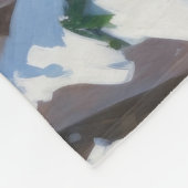 Yorkipoo läuft im Schnee mit Weihnachtshut Fleecedecke (Ecke)