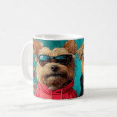 Yorkipoo mit Herz-Rose Valentinstag Kaffeetasse (Vorderseite Links)