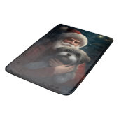 Yorkipoo mit Weihnachtsfeiern Badematte (Schrägansicht)