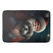 Yorkipoo mit Weihnachtsfeiern Badematte (Vorderseite)