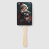 Yorkipoo mit Weihnachtsfeiern Fächer (Vorderseite)