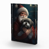 Yorkipoo mit Weihnachtsfeiern Fotoblock (Rechts)