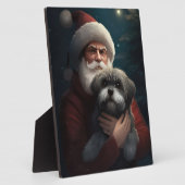 Yorkipoo mit Weihnachtsfeiern Fotoplatte (Seite)