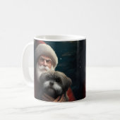 Yorkipoo mit Weihnachtsfeiern Kaffeetasse (Vorderseite Links)