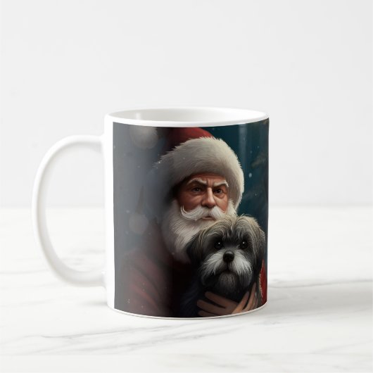 Yorkipoo mit Weihnachtsfeiern Kaffeetasse (Links)