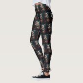 Yorkipoo mit Weihnachtsfeiern Leggings (Links)