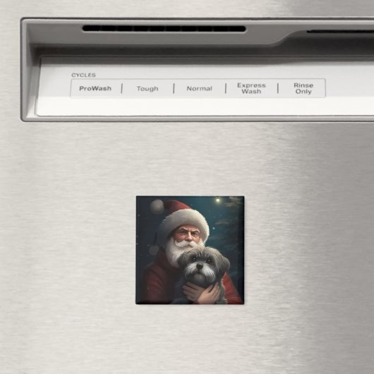 Yorkipoo mit Weihnachtsfeiern Magnet (In Situ (Geschirrspüler))