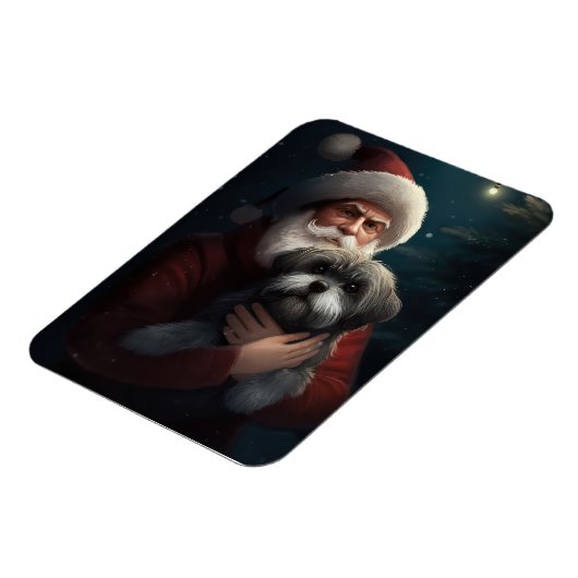 Yorkipoo mit Weihnachtsfeiern Magnet (Linke Seite)