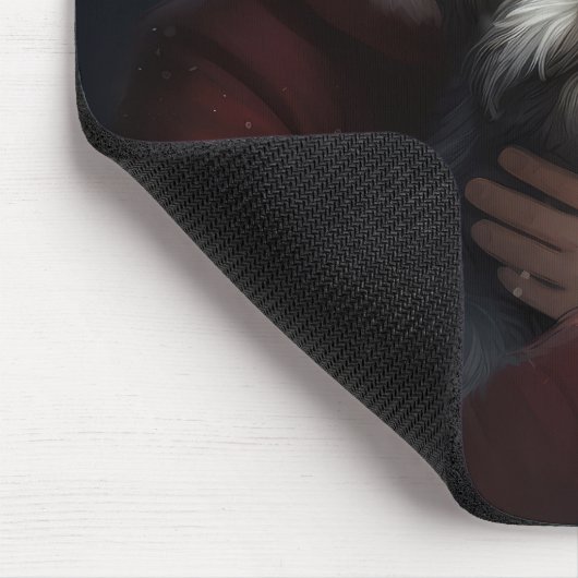 Yorkipoo mit Weihnachtsfeiern Mousepad (Ecke)
