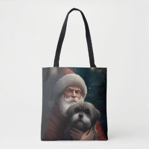 Yorkipoo mit Weihnachtsmann Festive Weihnachten Tasche