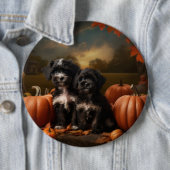 Yorkipoo Puppy Autumn Delight Pumpkin Button (Beispiel)
