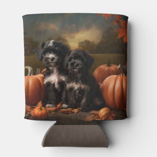 Yorkipoo Puppy Autumn Delight Pumpkin Dosenkühler (Rückseite)