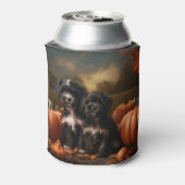 Yorkipoo Puppy Autumn Delight Pumpkin Dosenkühler (Kanne Rückseite)