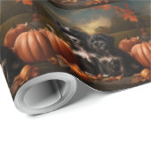Yorkipoo Puppy Autumn Delight Pumpkin Geschenkpapier (Rolleneckpunkt)