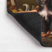 Yorkipoo Puppy Autumn Delight Pumpkin Mousepad (Ecke)