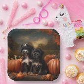 Yorkipoo Puppy Autumn Delight Pumpkin Pappteller (Party)