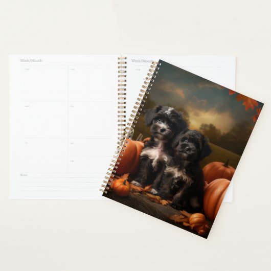 Yorkipoo Puppy Autumn Delight Pumpkin Planer (Anzeige)